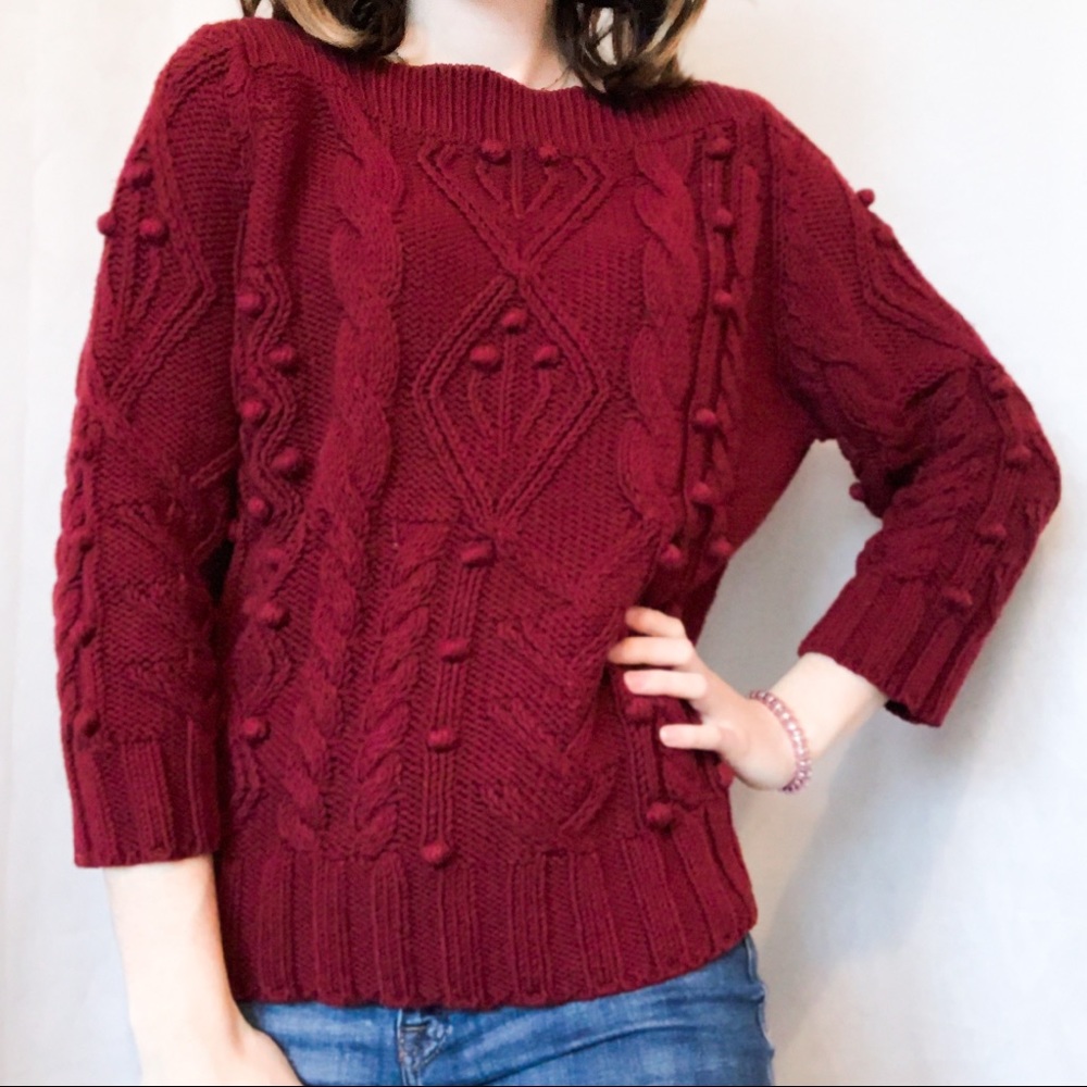 Dress Barn chunky knit red sweater